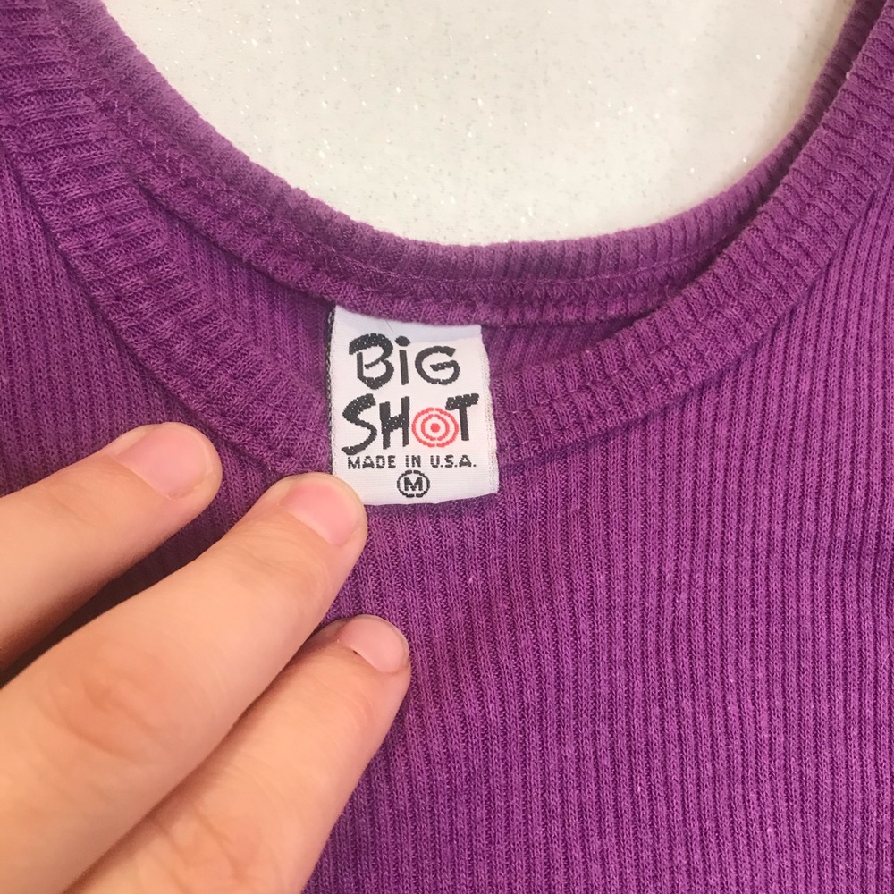 Purple Ribbed Crop Tank Top - Picture 3 of 3